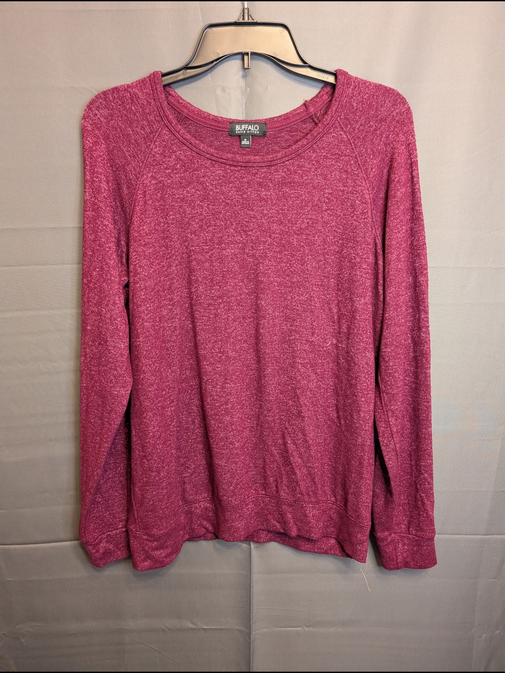 Buffalo Fleece-Blend Long Sleeve Top - Berry Pink